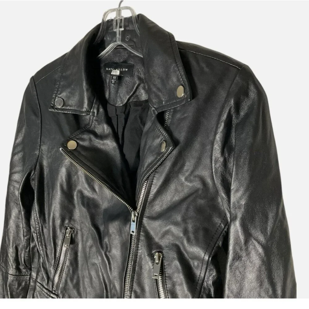 Slate & Willow Mini‎ Snap Moto Jacket Leather